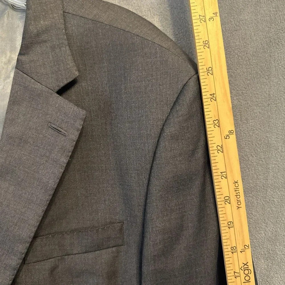 Peter Millar Blazer 100% Wool Mens 46L Sports Coat Suit Jacket Solid Gray Golf - Picture 4 of 12